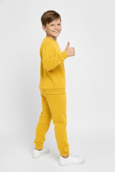 Mnk Baby&Kids Basic Pocketed Girls-Boys Transitional Kids Tracksuit Set M00776 Yellow