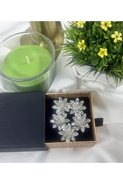 jasmina store papatya desenli kristal taşlı düğme (5 adet)