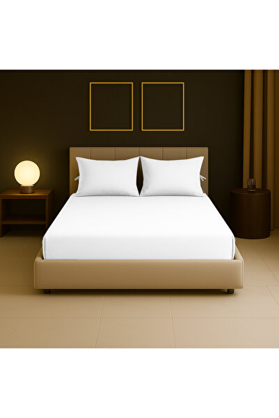 Sabia 100% Cotton 62 Thread Count 200X200 cm +37 cm Height Suitable King Size Fitted Sheet Set