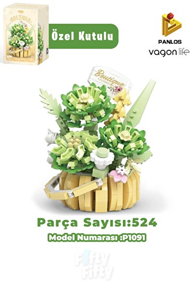 Vagonlife Panlos Boutique Series Mini Flower Bouquet 524 Pieces Toy Building Set -Ffp1091