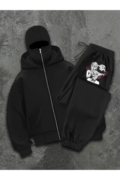 Flaubert طقم بدلة رياضية يونيسكس من كار ماسكلي نينجا بسحاب، كارديجان بسحاب سميك ثلاثي الخيوط KJM