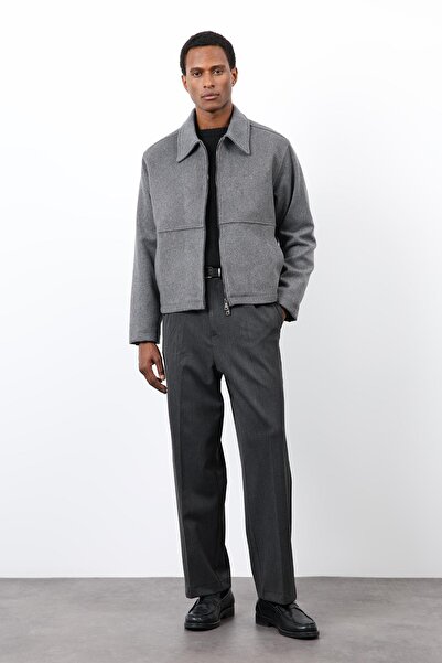 Antioch Anthracite Regular Fit Textured Men's Coat
