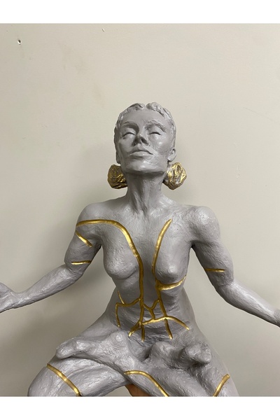 biomaxi plus Modern sanat meditasyon enerji spiritüal biblo heykel kintsugi 4...