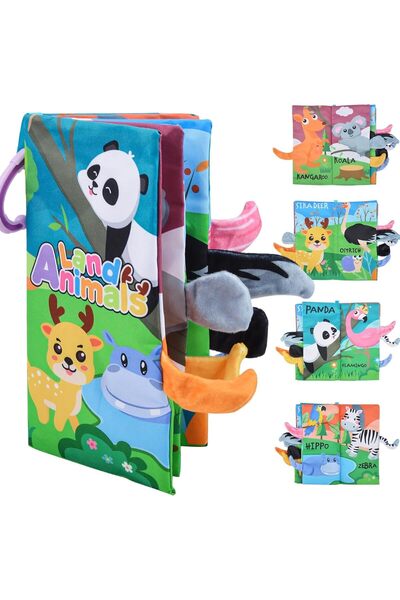 Aputue مجموعة كتب أطفال من القماش الناعم (6 قطع) - حس اللمس والتجعيد للأطفال ...