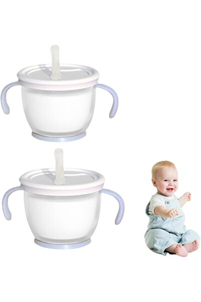 Aissiora Silicone Training Cup with Straw Lid - Spill-Proof Sippy Cup for Babies 6+ Months (2-pack)