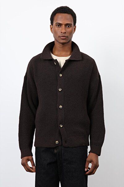 Antioch Brown Knitted Sweater Men's Cardigan