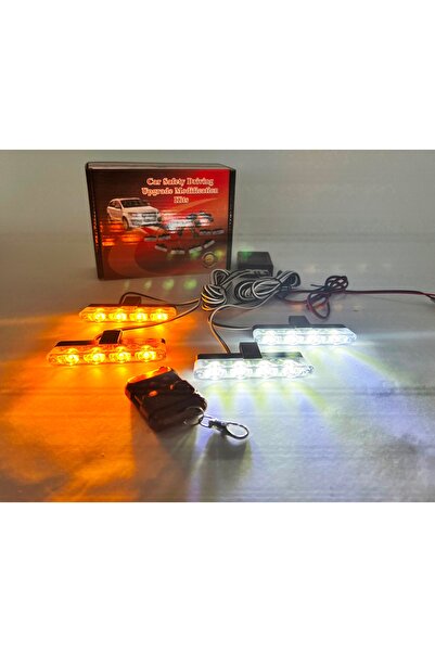 Sistem Led Market Turuncu Beyaz Panjur Led 4lü Modlu Kumandalı 12v