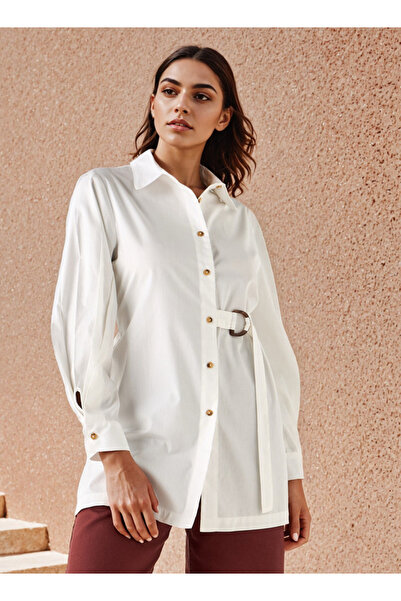 FAV Collared Cotton Shirt with Side Belt