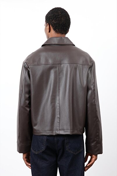 Antioch Brown Relax Fit Men's Leather Coat