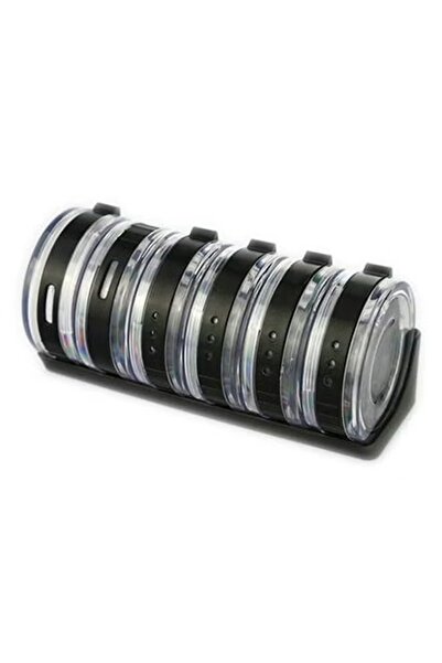 Generic Celendra 6-piece spice container set, black/transparent, standard