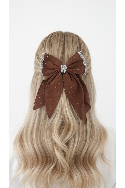 gigigiyim Parlak Taşlı Fiyonk Desenli Otomatik Toka