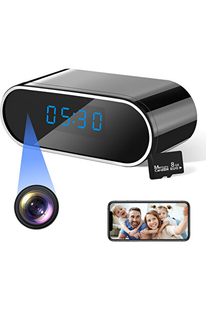 OEM 1080P WiFi Clock Spy Camera with 8GB Card Included, Night Vision, Motion Detection, Alerts