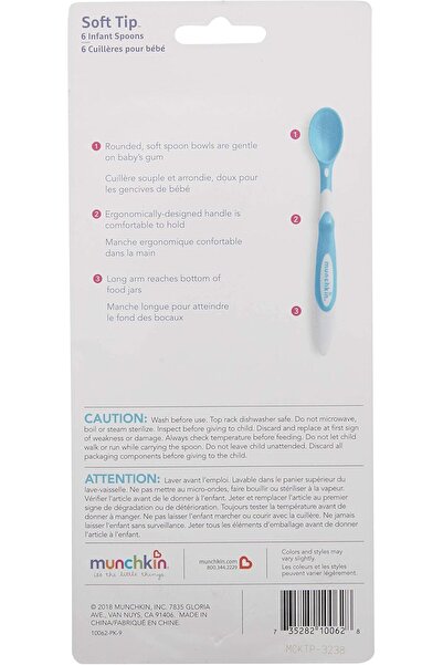 Munchkin Soft Infant Spoons, Pack of 6