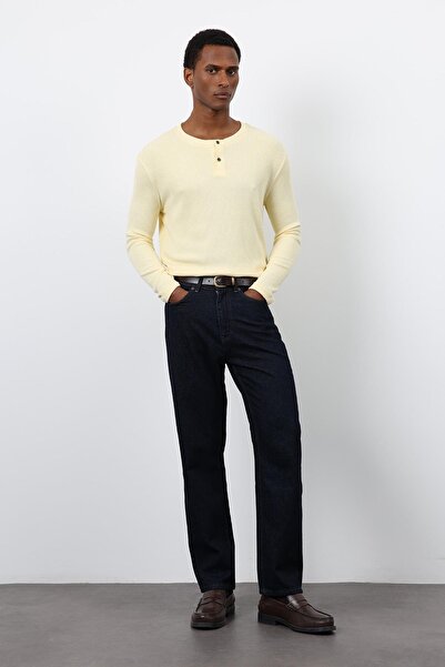 Antioch Yellow Corded Fabric Button Collar T-Shirt