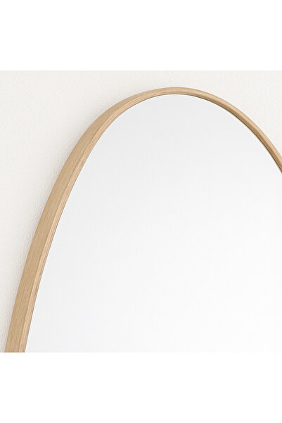 Ebticar Irregular Wooden Frame Wall Mirror – Natural Wood (60×80)