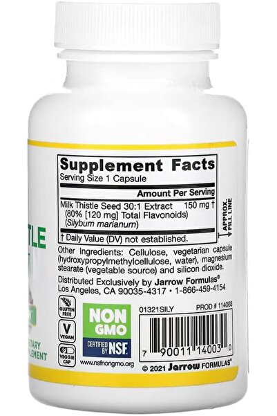 Jarrow Formulas Milk Thistle Extract, 150 mg, 100 Veggie Capsules