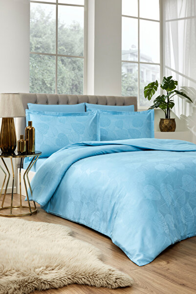 Özdilek List Bračni Žakard Satin Set posteljine akva