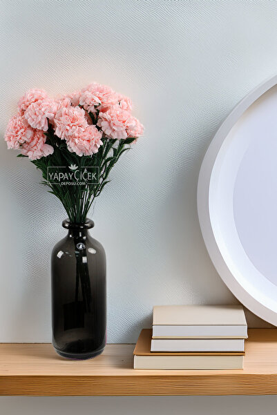 Yapay Çiçek Deposu Yapay Çiçek 7li Karanfil Çiçeği Demeti 40 cm Pembe