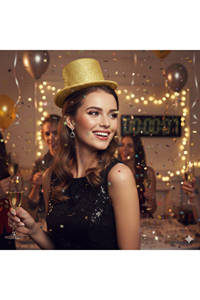 DODOMAR 56 см обиколка на главата Жълта шапка с блестящ релеф на магьосник – ...