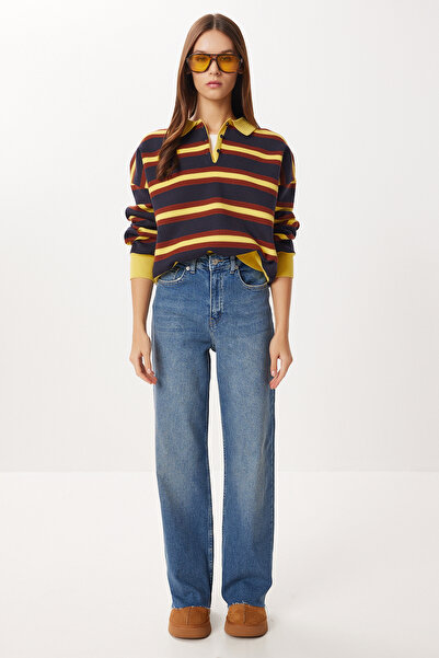 Lovelyİstanbul High Waist Raw Hem Jean Lri0029 Blue