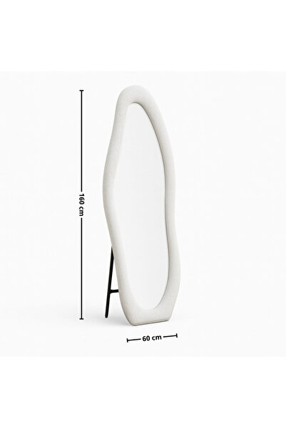 Ebticar Oval White Bouclé Mirror