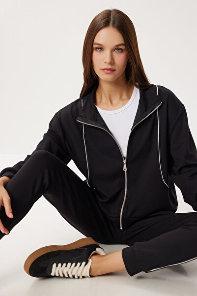 Lovelyİstanbul Piped Detail Modal Under-Upper Set Lcr0100 Black