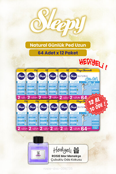 Sleepy اشتري 12 واحصل على 10 - 64 عبوة من فوط النسائية الطبيعية اليومية طويلة الأمد وعطر غرفة روزي