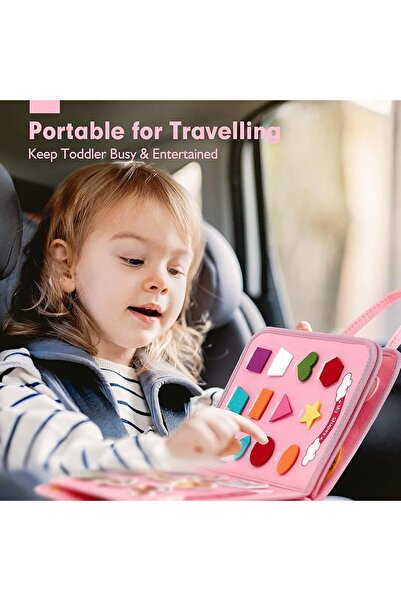 Elvyagod Montessori Busy Board Sensory Activity Board for Toddlers - Fine Motor Skills Learning Toy