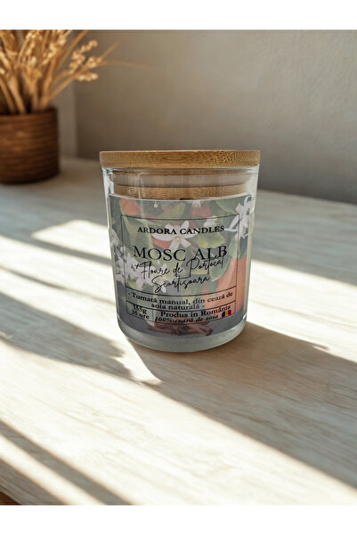 OEM Scented Soy Wax Candle with Wooden Wick, White Musk, Orange Blossom, Cinnamon, 155g