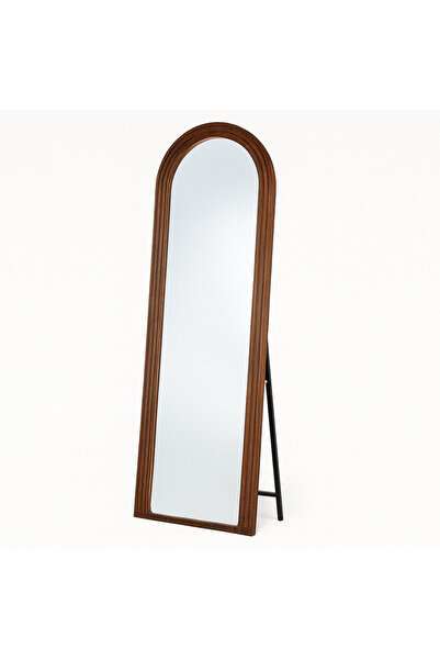 Ebticar Standing Arch Mirror – Wooden Frame (Brown, 180×70)