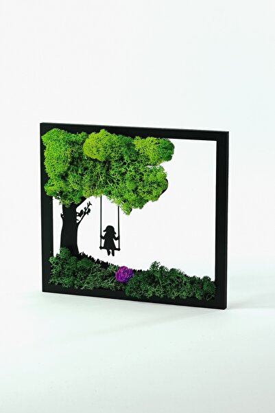 ChillOutlet Tablou Moss Art „Copac cu leagăn” 25 x 23 x 1 cm