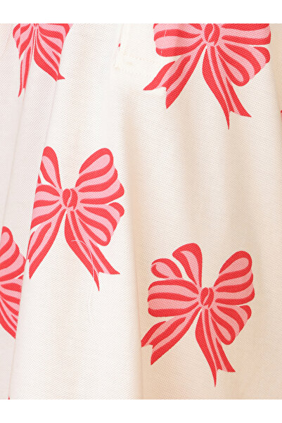 Anthrilo By Styli White Bow Pink Frill Hem Dress