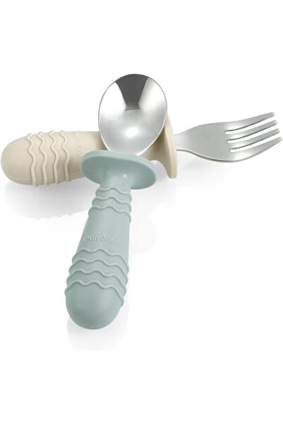 PandaEar 6-piece Silicone & Stainless Steel Toddler Flatware Set, BPA-Free, Anti-Choking Design