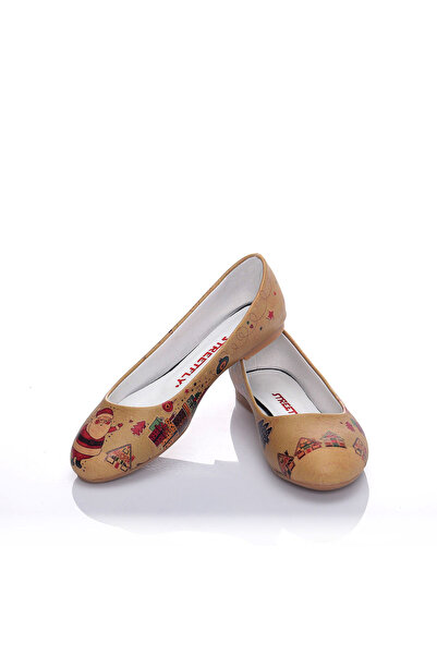 Streetfly حذاء باليرينا نسائي ملون بتصميم العام الجديد مطبوع