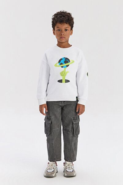 Nebbati Boy White Sweatshirt