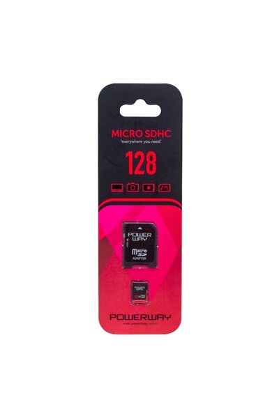 Powermaster بطاقة ذاكرة Powerway PWR-128 سعة 128 جيجابايت مايكرو SD (الفئة 10).