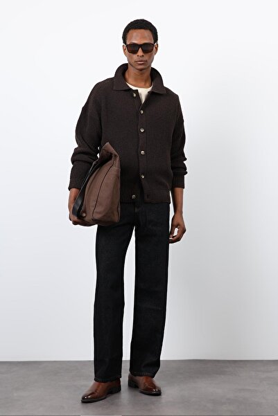 Antioch Brown Knitted Sweater Men's Cardigan