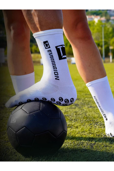 Shuttle Park Special Series White Anti-Slip Silicone Towel Sole Design Comfortable Stitch-Free Match Pro Football Athlete Socks