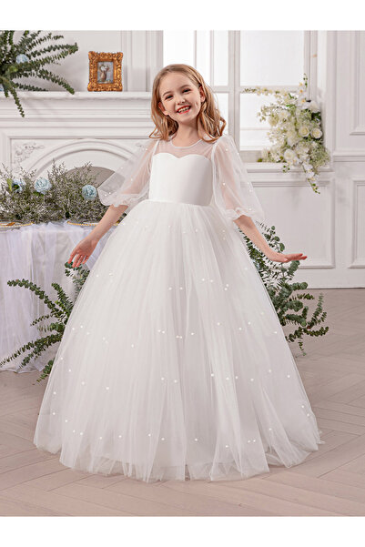 Take Two By Styli Faux Pearl Detail Bow Tie Deep V-Back Dress