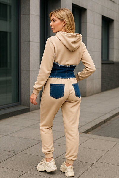 Welike Women's outfit with denim inserts