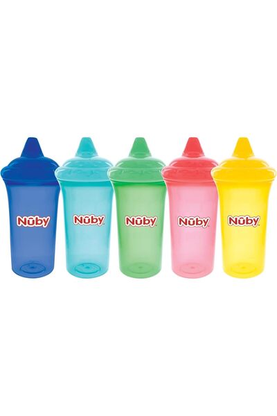 Nuby No-Spill Sippy Cup with Dual-Flo Valve, 9 oz, Silicone/Plastic