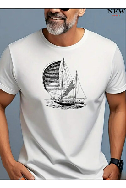 New Shine تي شيرت ييلكن مطبوع قصة فضفاضة