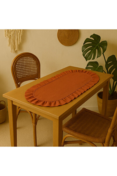 Belomia Home Collection Kadife Doku Oval Fırfırlı Mini Boy Runner | 30x80 cm ...