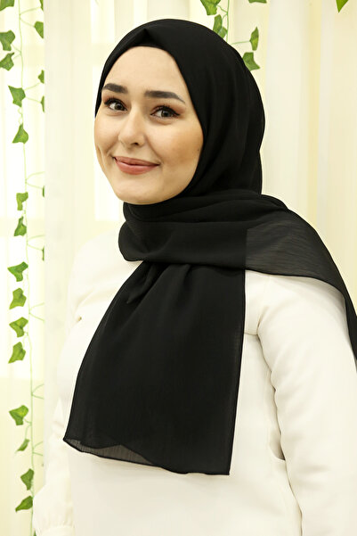Feiza Collection Kırınkıl Şifon Şal - Siyah