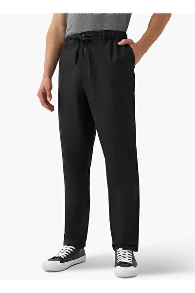 FAV بنطلون قصة مريحة من مزيج الكتان بخصر مرن