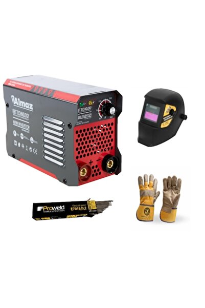 Almaz Set aparat de sudură cu invertor MMA 250A cu 4 accesorii, IGBT, mască c...
