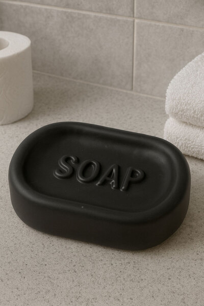 SİHİRLİ AYAKLAR Ceramic Matte Color Solid Soap Dish Ceramic Solid Hand Soap Holder 12X3 cm