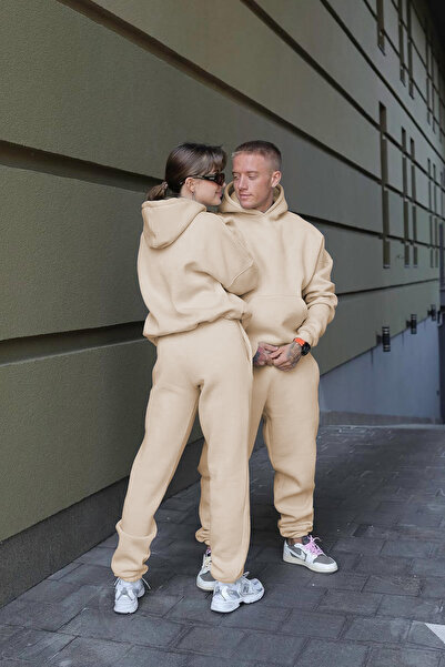 CMZ COLLECTİON Çiftlere Özel Eşofman Takımı içi Polar Kalın Sweatshirt Ve Alt...
