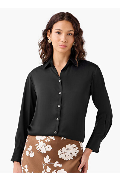 FAV Regular Fit Satin Shirt with Collar