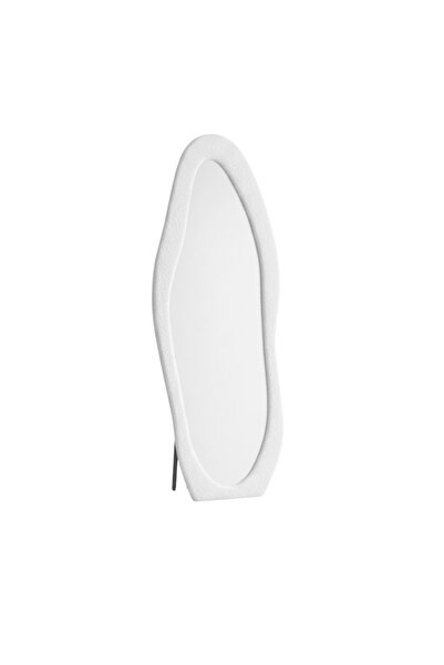 Ebticar White Bouclé Floor Mirror